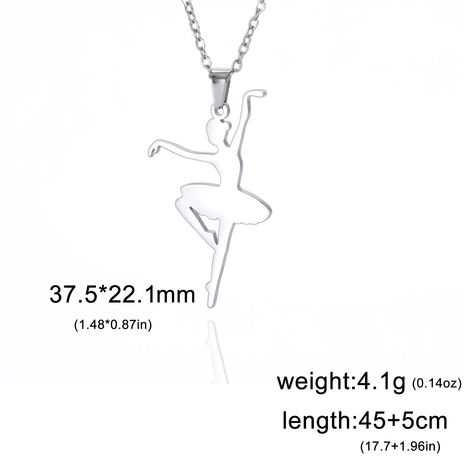 

Teamer Trend Dancing Girl Ballerina Dancer Ballet Pendant Necklaces Stainless Steel Choker Jewelry Birthday Gift for Girls Women