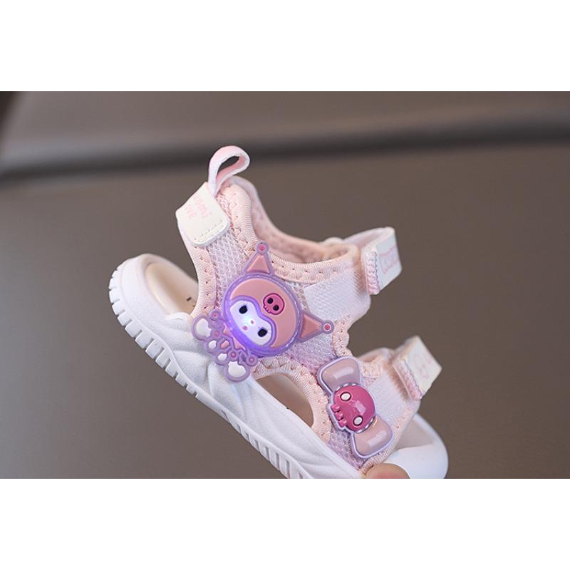 Girls' Sandals Summer New Girls' Baby Shoes Princess Sandals Cartoon Light-up Soft Sole Walking Beach Shoes
