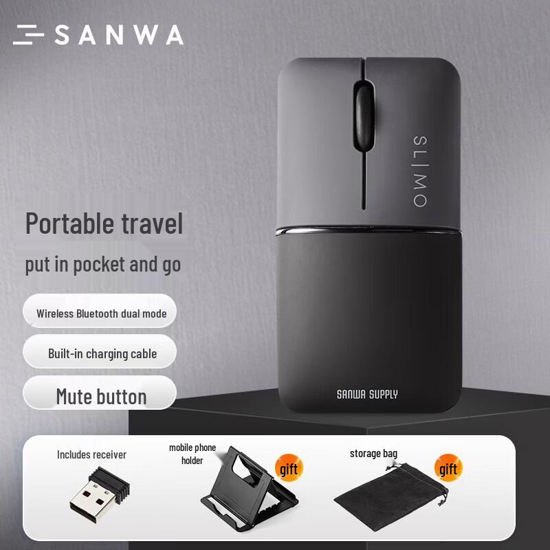 Mini Mouse Wireless Portatile a Doppia Modalità Sanwa