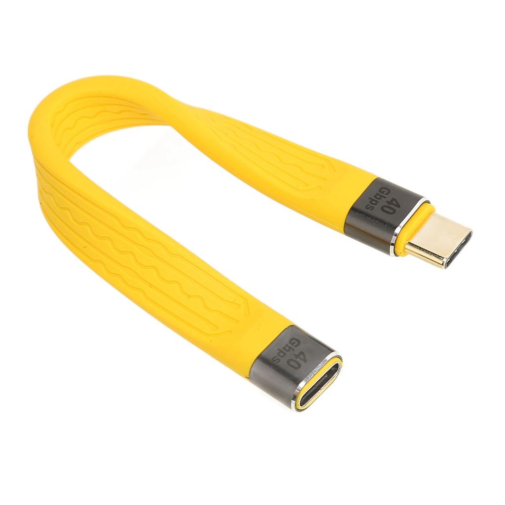 Short USB C to USB C Flexible Cable Type C Male to Female PD 100W 5A Fast Charge 40Gbps Data Transfer Cable