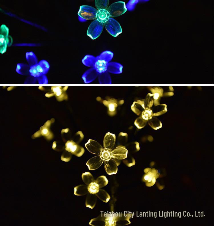 Outdoor Waterproof Solar Cherry Blossom Branch Lights for Garden and Lawn Decoration