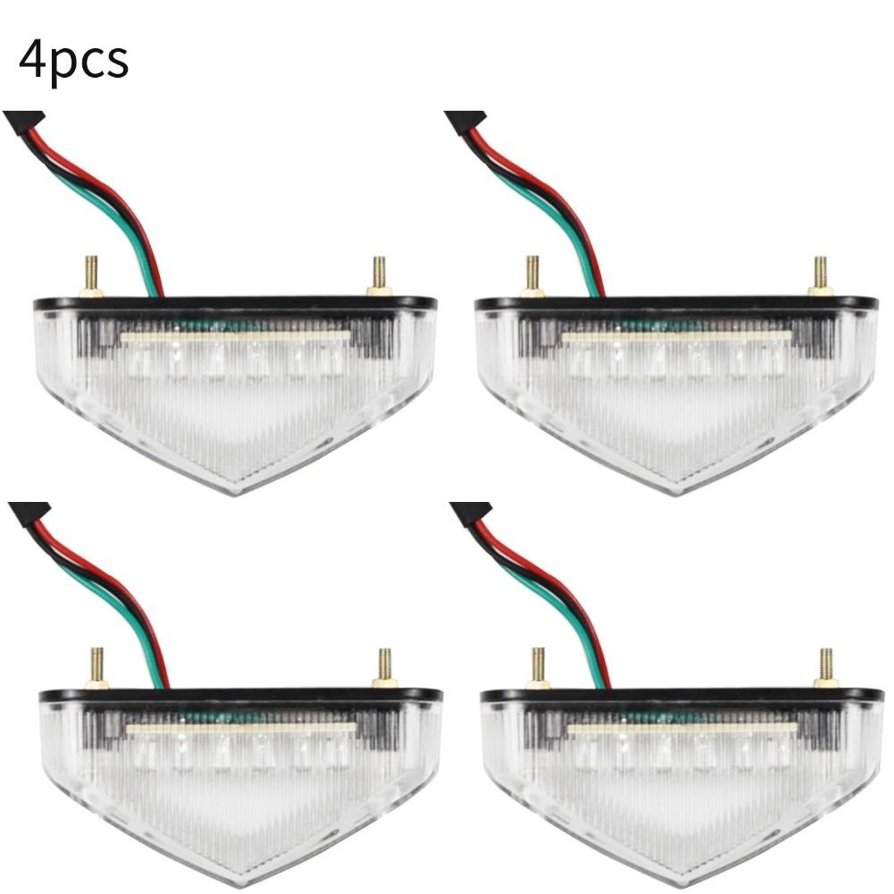 12V Motorcycle Tail Rear Light Lamp Taillight Motor Brake Stop Lights License Plate Light Moto Equipments Parts Accessories