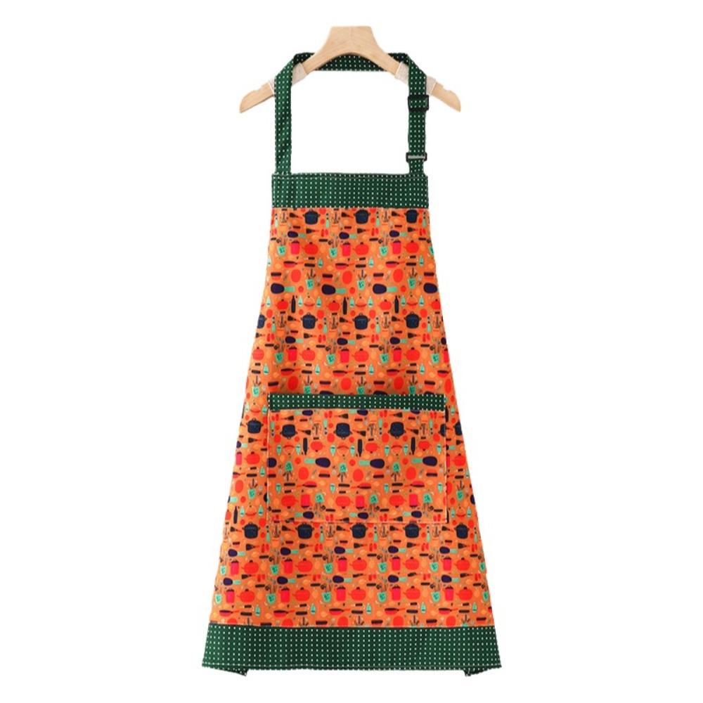 Wear Resistant Printed Apron Waterproof Women Waist Workwear Chef Apron Barbecue