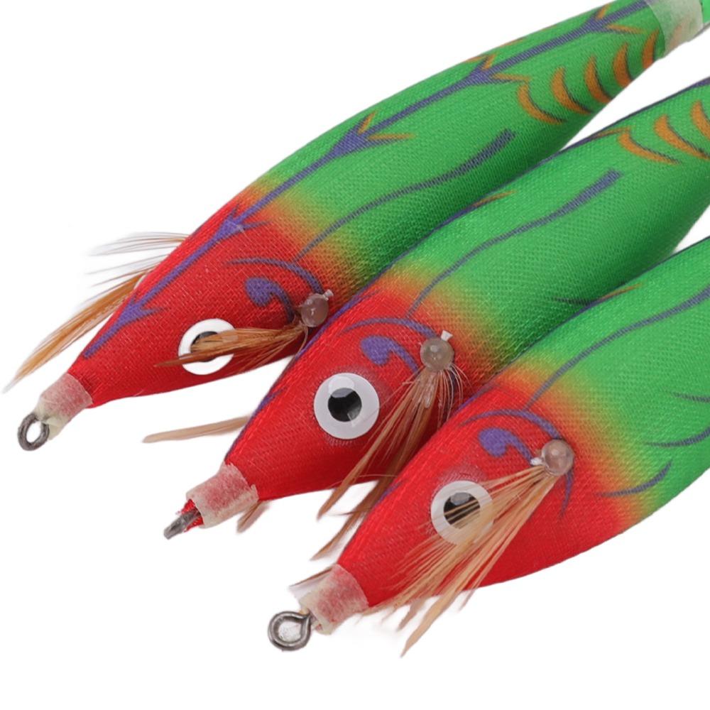 14PCS Luminous Squid Hook Lure 8cm Length Artificial Shrimp Lure Lifelike Squid Jig Night Fishing