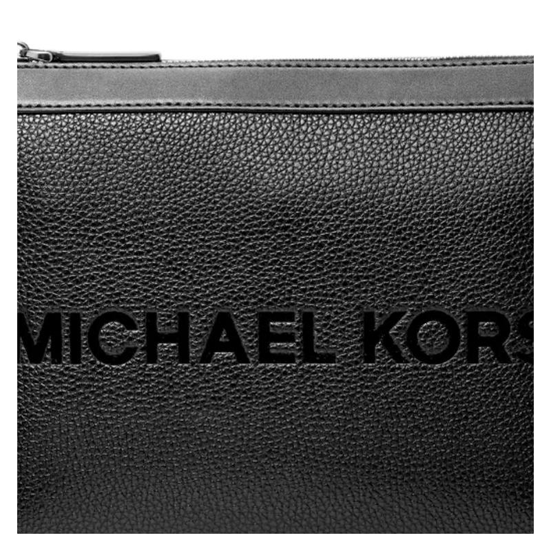 Michael Kors COOPER Casual Logo Printed Cow Leather and Artificial Leather Crossbody Bag Regular Men's Black