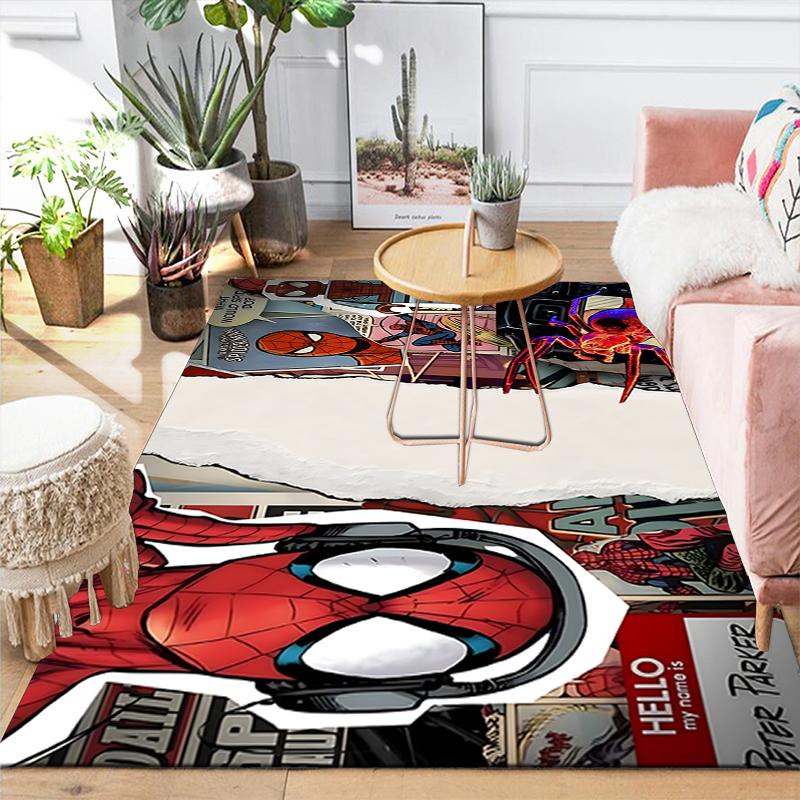 1Pc Spiderman Comic Adventure Rug, Office Carpet Indoor Outdoor Doormat, Non-Slip, Comfortable, Living, Christmas Halloween, Xmas Gift Es165