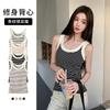 7 striped suspenders, slim-fitting and thin t-shirt, skin-friendly, versatile, sleeveless, summer outer cotton vest, trendy and comfortable