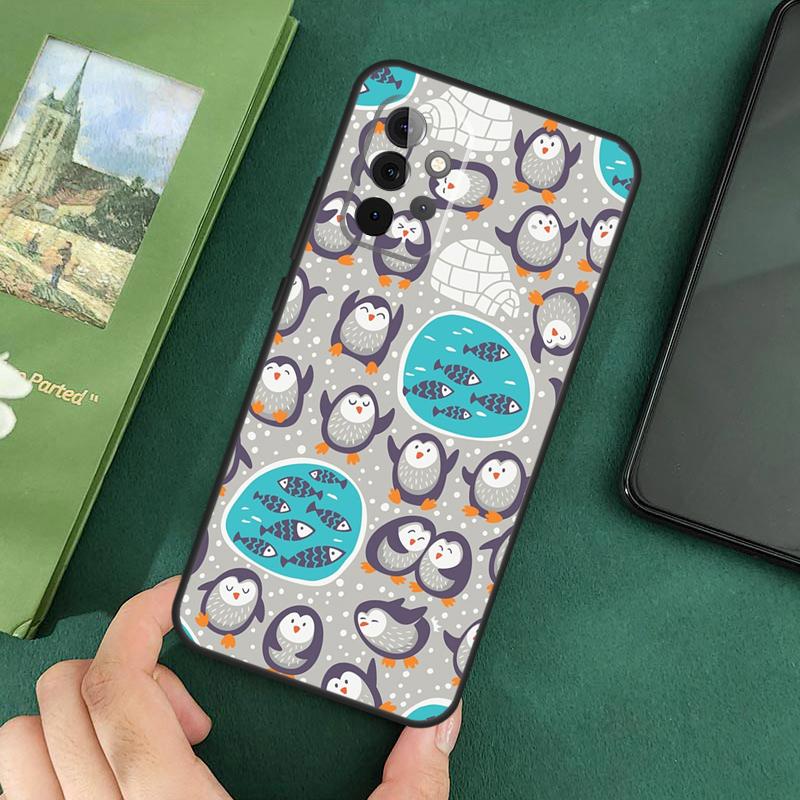 Cartoon Penguin Cover For Samsung Galaxy A54 A52S A52 A32 A22 A12 A72 A33 A53 A73 A14 A70 A51 A71 Case