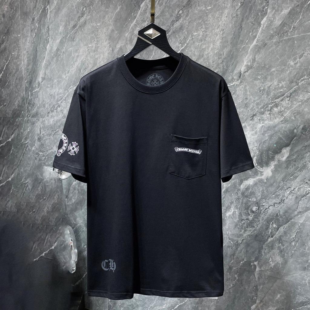 8556 CHROME HEARTS 2026 Summer New High Quality Cotton Round Neck Loose Large Size Men's and Women's T-shirt Couple T-shirt