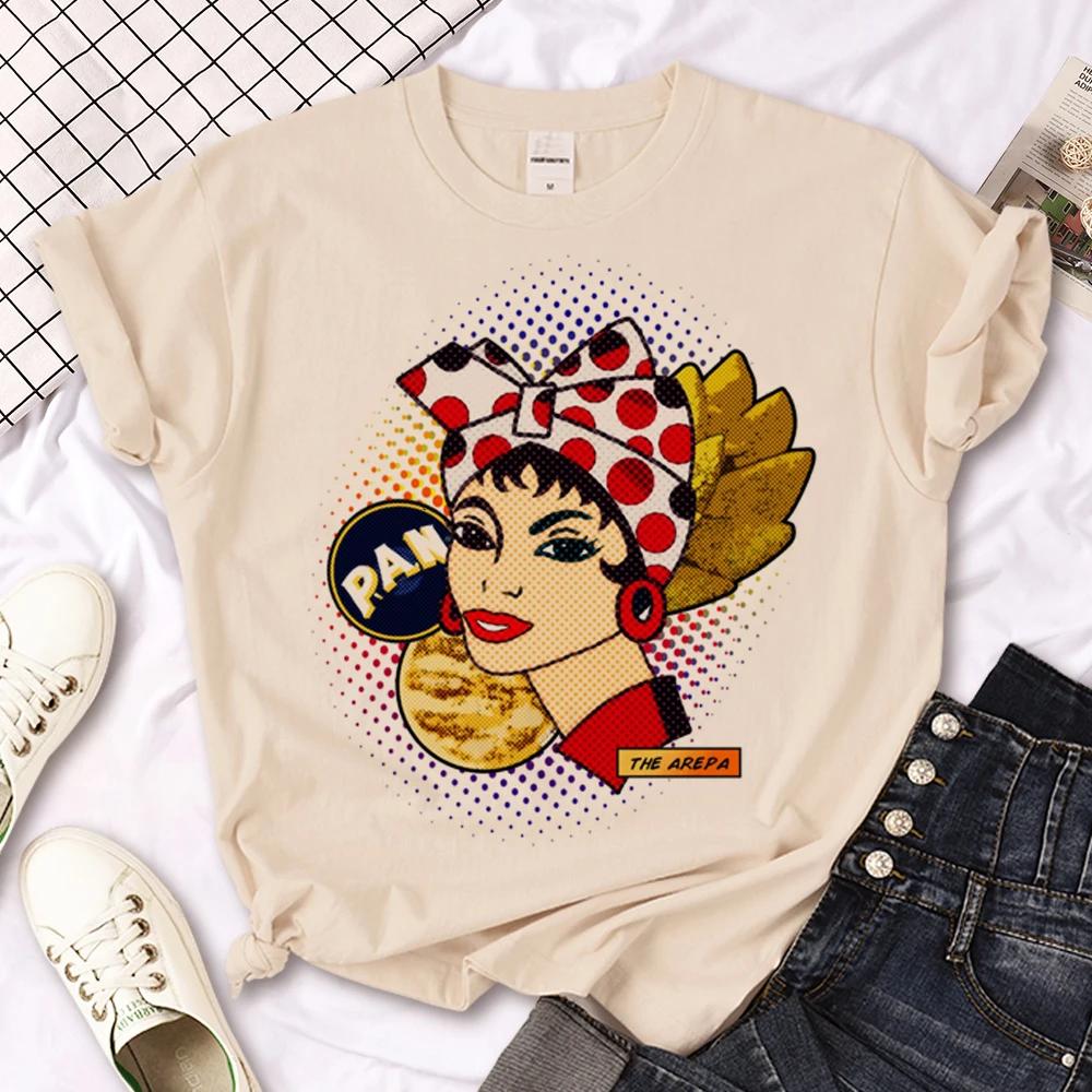 Venezuela T-Shirt für Damen lässiges T-Shirt mit Anime-Comic-Grafik lustige japanische Kleidung mit femininer Grafik