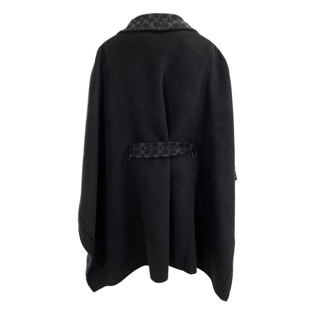 COACH Black wool melton cape coat coat XS blackUsed