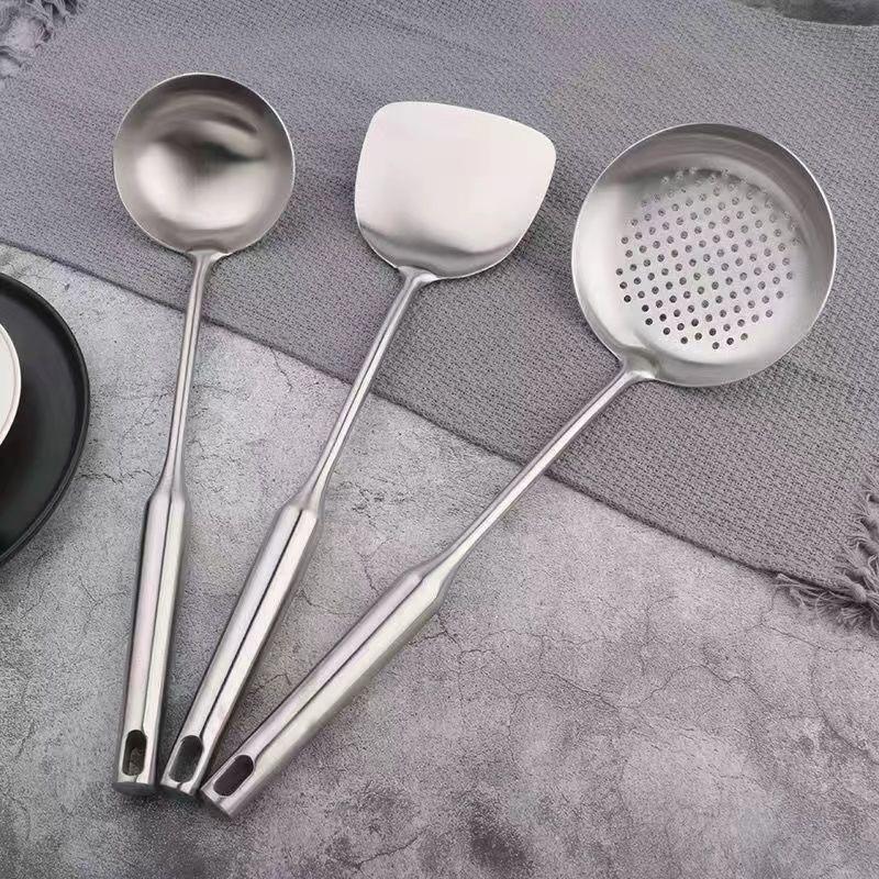German Stainless Steel Stir-Fry Spatula & Ladle Kitchen Utensil Set