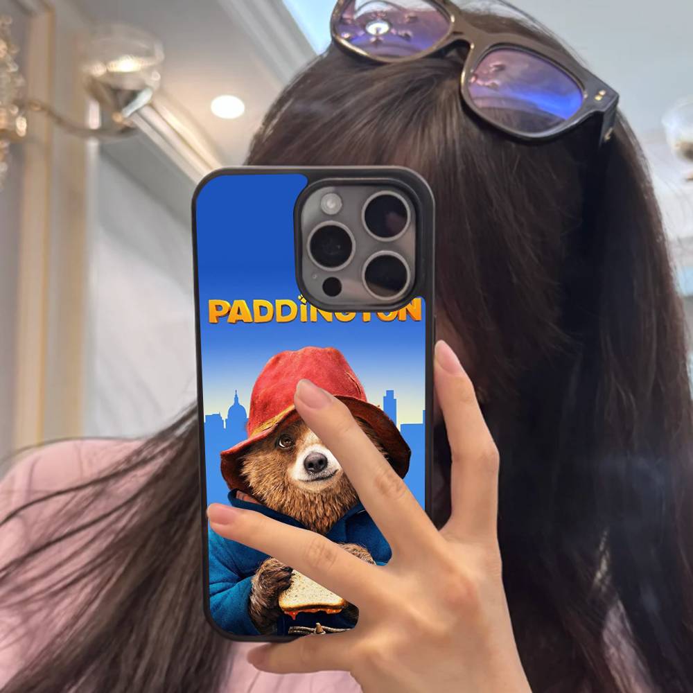 Cute P-Paddington B-BearS Hard Plastic Phone Case For Iphone 17 Air 16 15 14 13 12 11 Pro Max PC TPU Ins Case