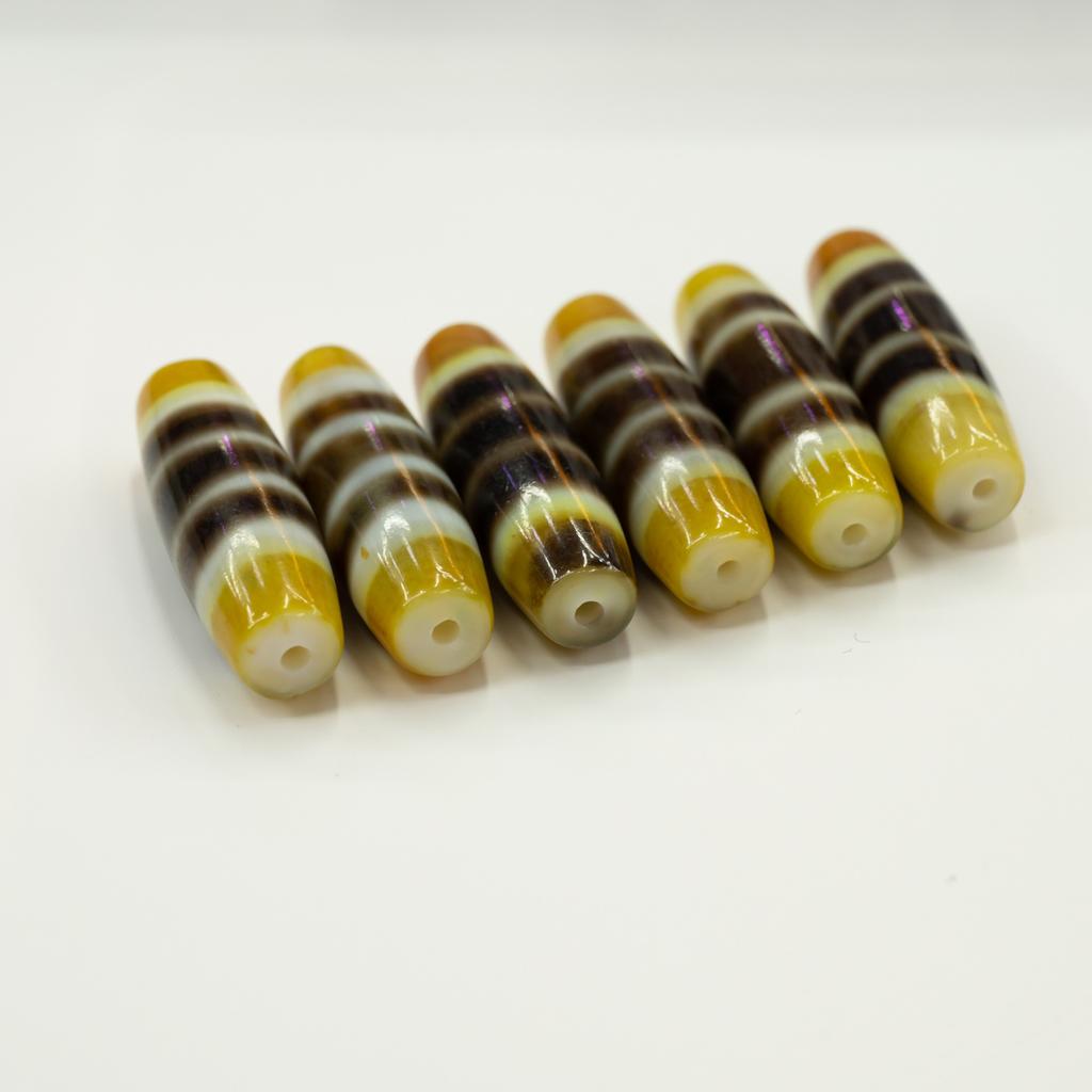 Natural silk-twisted agate line bead dzi beads, Tibetan DIY bracelet necklace with bead Wenwan bead accessories in stock