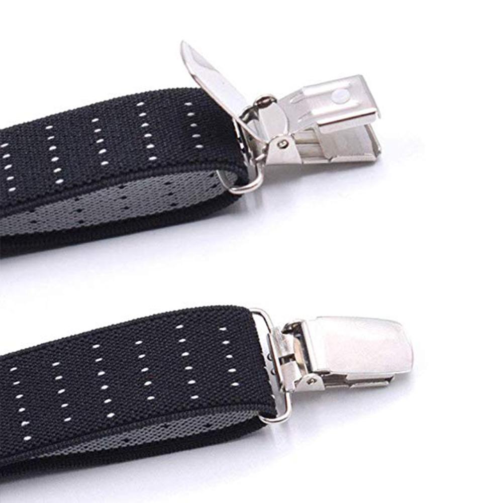 2pcs Men Shirt Stays Garters Y-Style Adjustable Elastic Leg Suspenders Straps Non-Slip Locking Clamps Suspenders Elastic Straps
