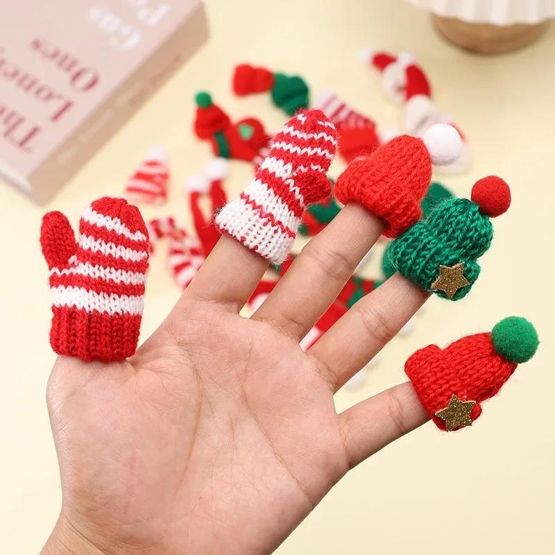 1pcs Christmas Wine Bottle Covers Mini Santa Hats Scarf Christmas Scarf Santa Hats for Dolls Home Decor Christmas Supplies