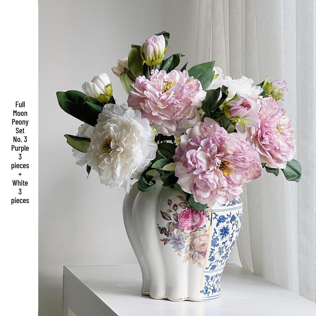 Retro French Peony Decorative Floral Ornament for Home and Dining Table