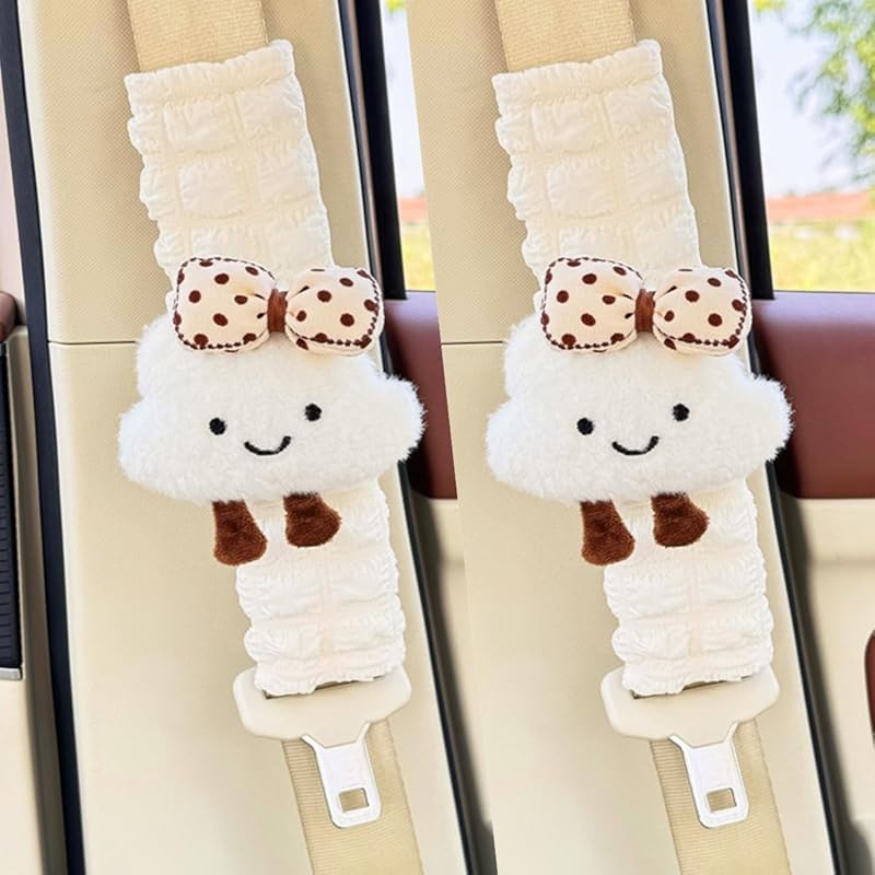 2 PCS Seat Belt Cover Pad, Cute Animal Cartoon Seatbelt Covers for Kids and Adults, Soft Spring Summer Seat Belt Cover, Seatbelt Cushion, Car Seat
