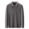 Men's Plush Knit Sweater, Fake Two-Piece, Mink Velvet, Anti-Pilling, Autumn/Winter New Arrival, High-End Fashion