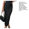 Women Sexy Long Bodycon Skirt Faux Leather High Waist Pencil Skirt Tight Fit Skirt with Back Slit for Club Dates Parties Office Daily Wear