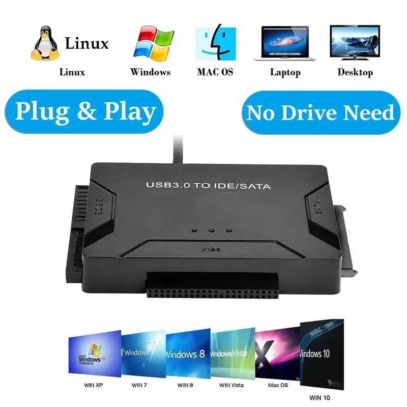 USB 3.0 To SATA IDE Hard Disk Adapter Converter Cable 3 In 1 IDE SATA Adapter for 3.5 2.5 Inch HDD/SSD CD DVD ROM