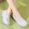 Mother Nurse Work Shoes Women Flat Leather Shoes Casual White Wedge Heel Soft Sole Non Slip Caring Comfortable  Shoes