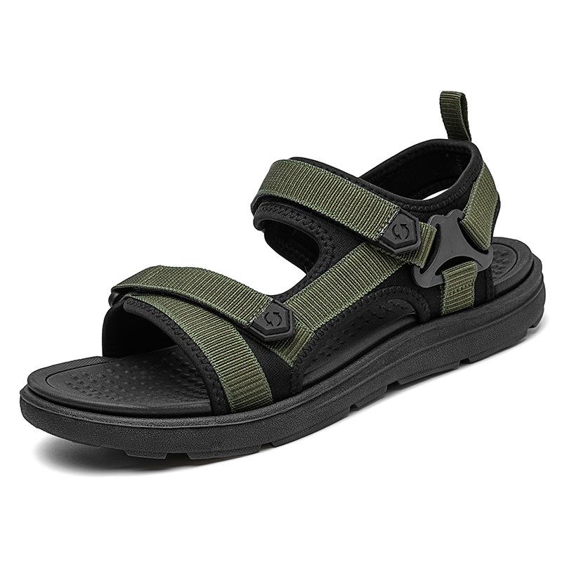 Flat Casual Sandals for Men Breathable Comfortable Trendy All-match Lightweight Wear-Resistant Beach Sandals