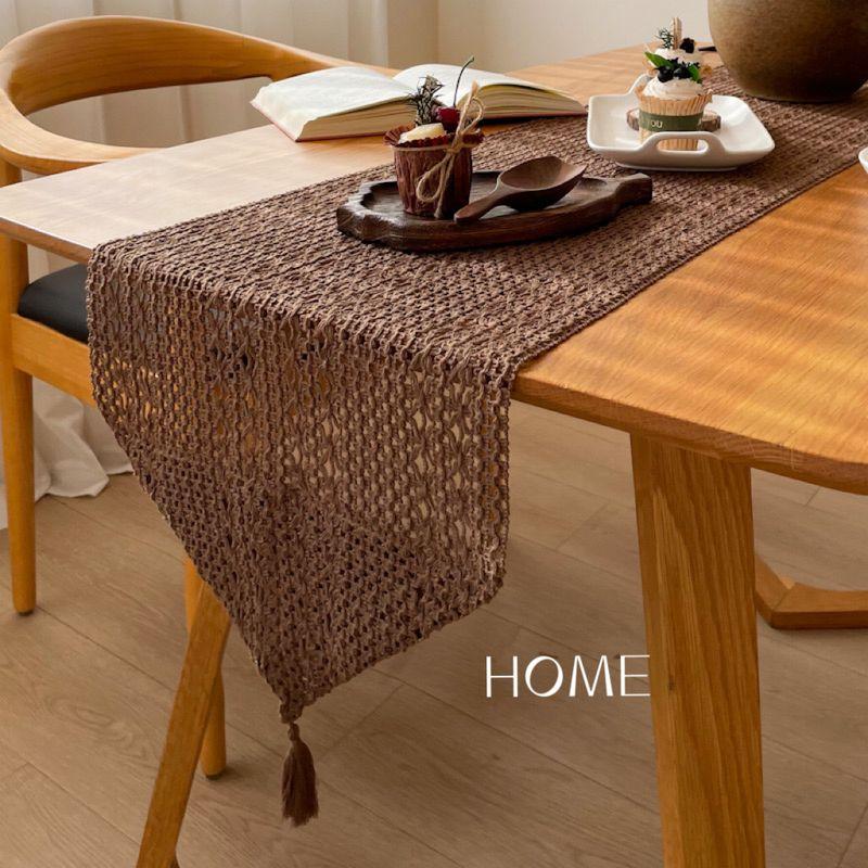 

2024 New Arrival Table Runner Long Tablecloth Coffee Table Fabric Craft Decorative Cover Towel Rectangular Tea Table Runner Coffee Table Tablecloth Braided coffee tip (not machine washable) 33-120