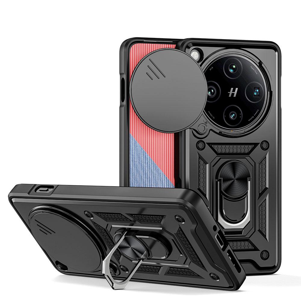 KEYSION Shockproof Armor Case for OPPO Find X8 Pro 5G Slide Camera Protection Ring Stand Phone Back Cover for OPPO Find X8 Pro