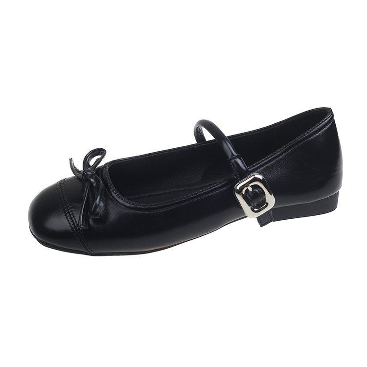 Silver Light Mouth Ballet Flat-soled Single Shoes for Women's 2025 New Summer Skirt French Round Head Mary Jane Shoes
