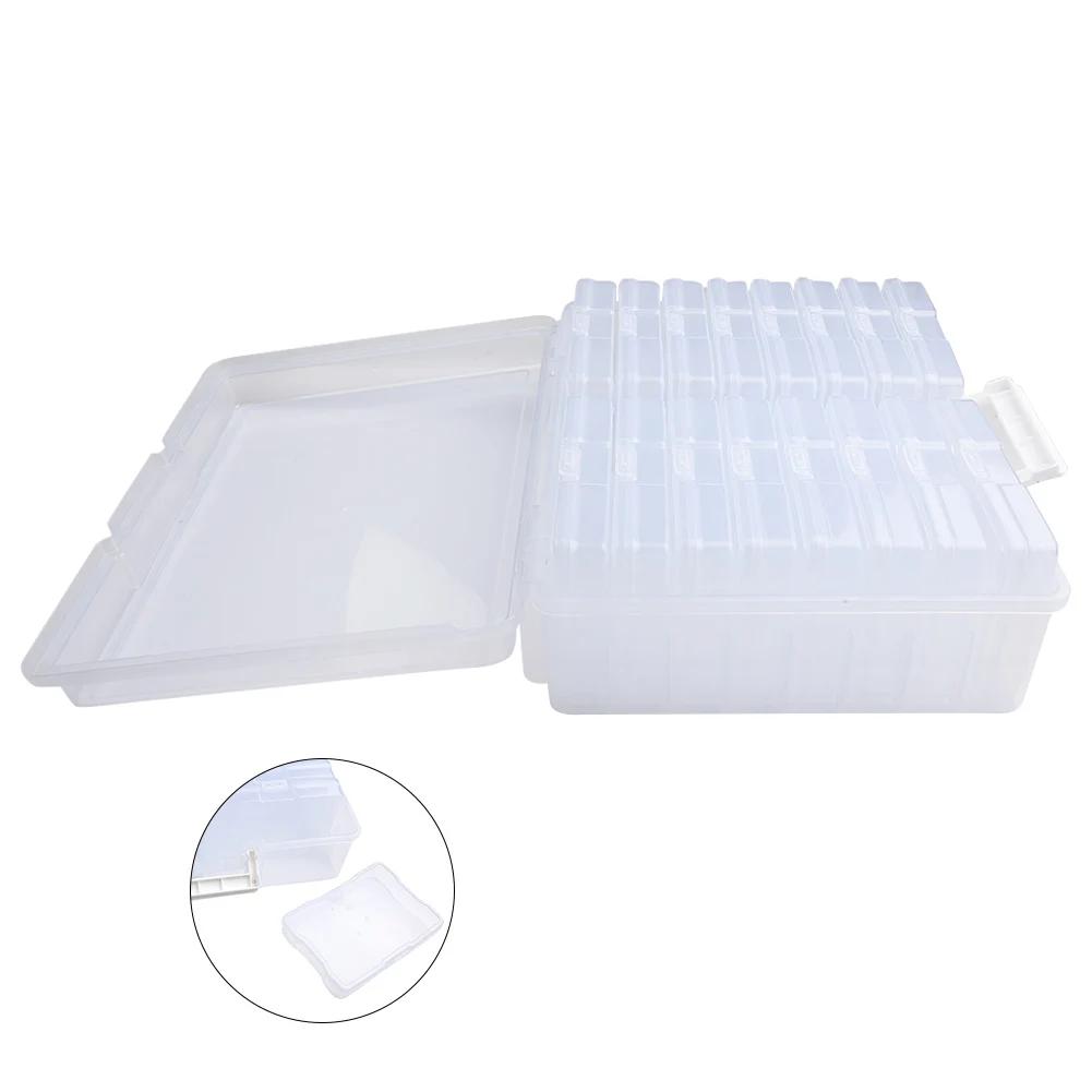 Photo Storage Case Pack For 4 By 6 Photos - 16 PP Boxes With Buckle Lock Handle And Fixed Divider For Stability