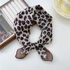 55 Leopard Print Cotton And Linen Silk Scarf Women'S Small Square Scarf Neck Protection Headscarf Decorative Scarf Fashionable Foreign Style Scarf