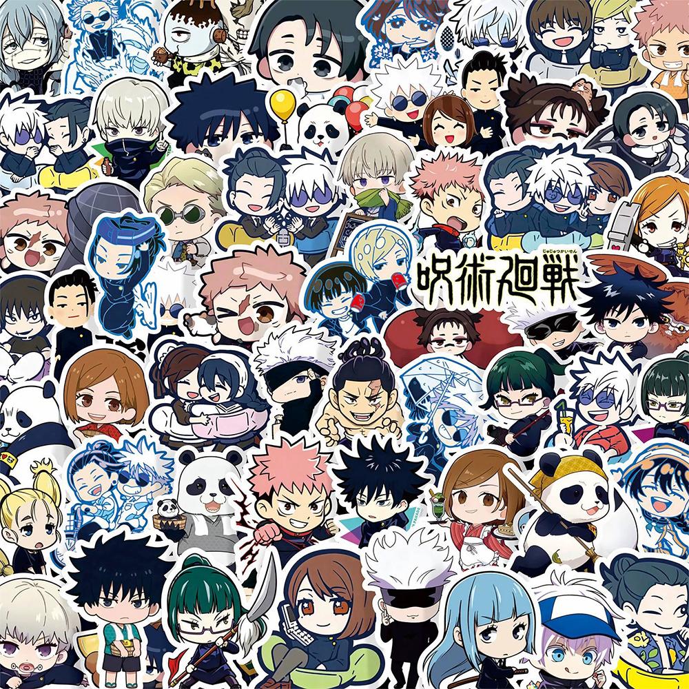 10/50/100pcs Q Version Jujutsu Kaisen Anime Stickers Kawaii Gojo Satoru Decals DIY Guitar Laptop Journal Cute Cartoon Sticker