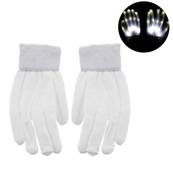 1 paio di guanti con dita illuminate a LED Decorazioni per la danza del costume di Natale di Halloween