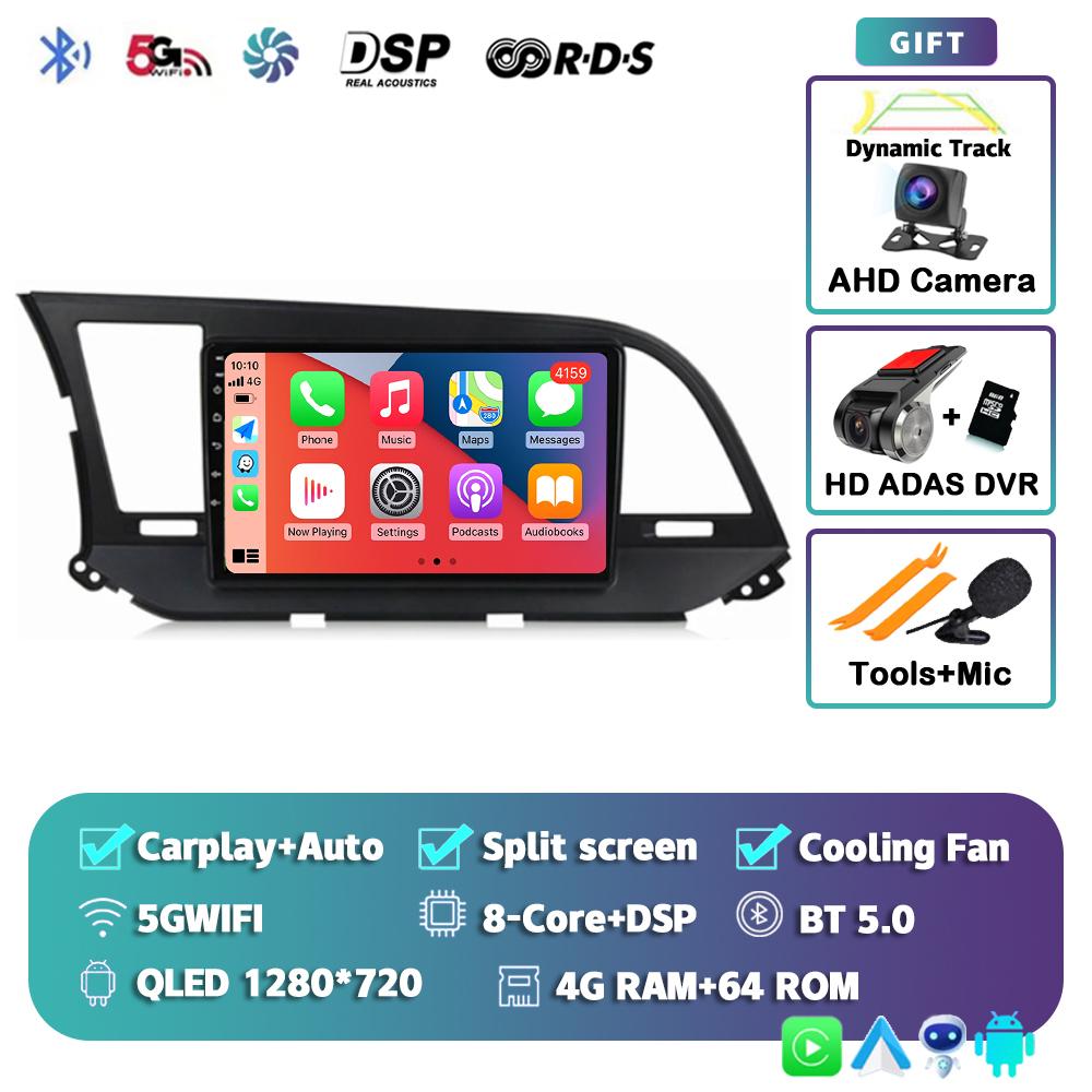 Android 14 Carplay Auto For Hyundai Elantra 6 2015 2016 2017 2018 Car Radio DPS GPS Navigaion Multimidia Video Player 360 Camera