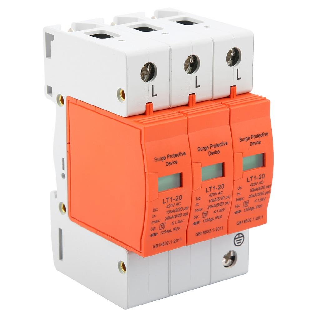 420V AC House Arrester Device 3P Low Voltage Arrester Protective Device Electric System Protection