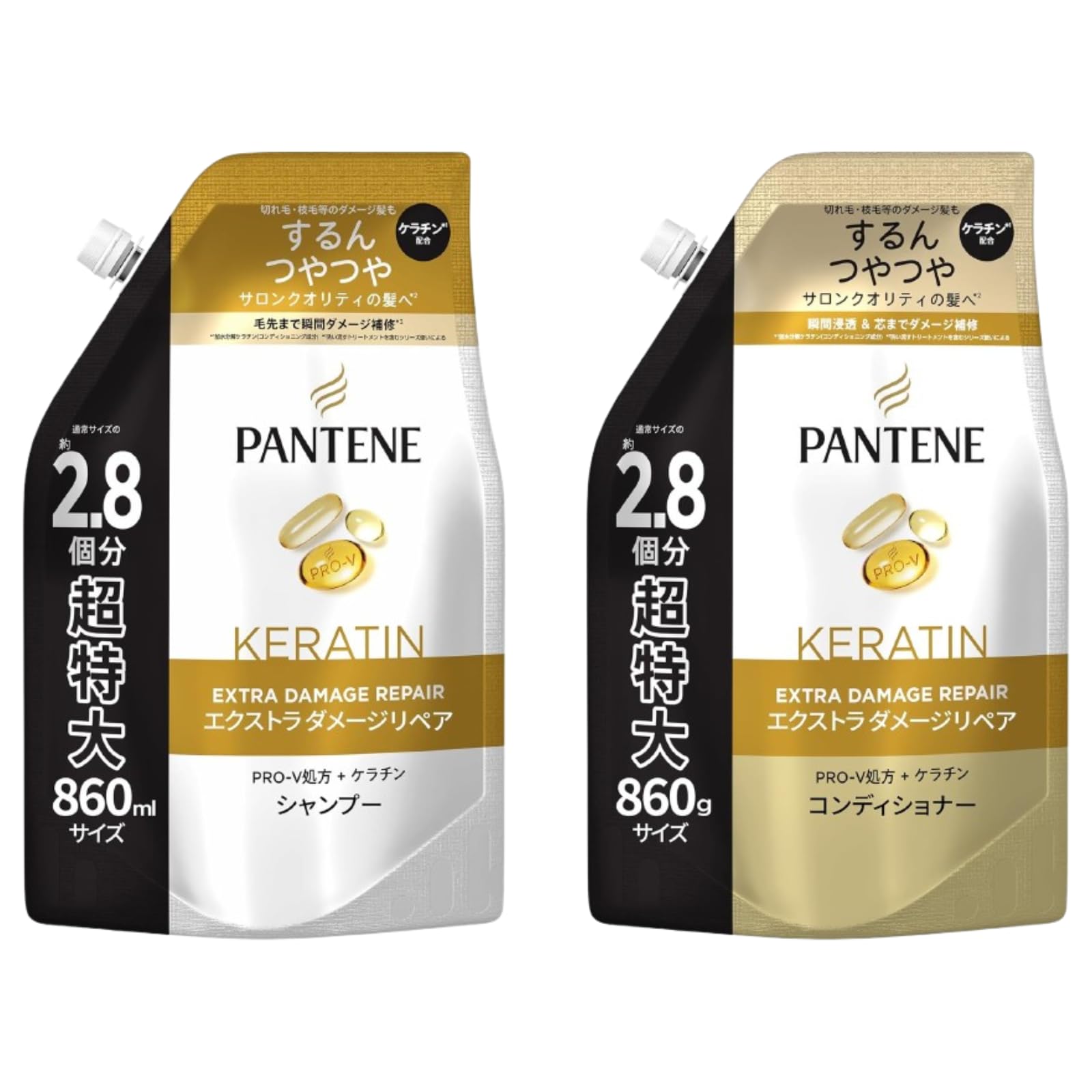 

Pantene Shampoo & Conditioner Refill Extra Large 860ml, 860g Extra Damage Repair