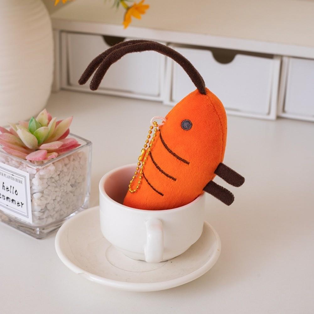 Stuffed Shrimp Plush Toy Pendant Funny Design Shrimp Plush Doll Keychain Birthday Gifts