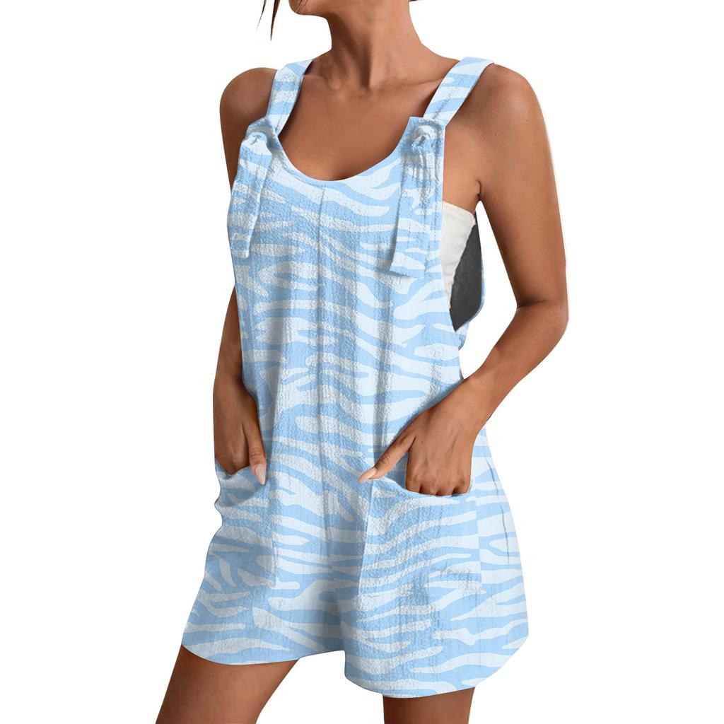 Women's Fashion Floral Print Jumpsuit Casual Jumpsuit Shorts