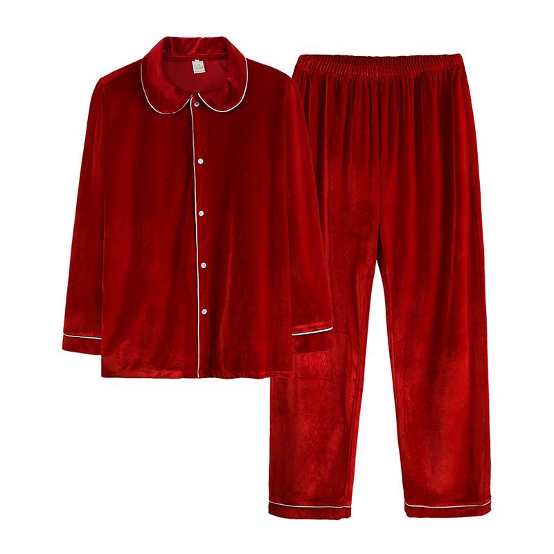 Children's Gold Velvet Pajamas - Autumn/Winter Homewear for Boys and Girls