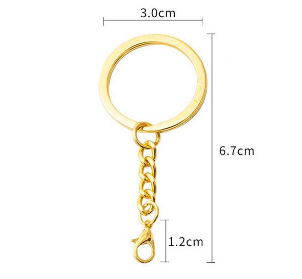 10pcs/lot 25 30mm DIY Key Chains Gold Bronze Color Keyring Keychain Short Chain Split Ring Key Rings Jewelry Finding Accessories