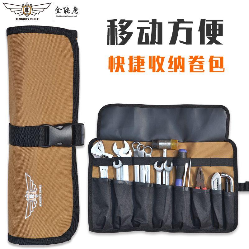 

Multifunctional Reel-Style Kit Portable Storage Tool Bag Thickened Oxford Cloth Electrician Pouch Creative Handbag Default