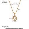 Light luxury retro full zircon circle water drop twist texture pendant necklace women's stainless steel stud earrings jewelry