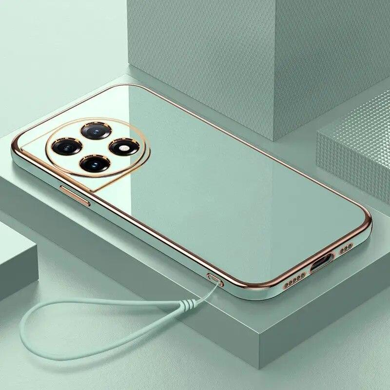 

Чехол для OnePlus 11 1 + 11R, чехол для телефона One Plus ACE 2 Pro, чехол 1 + Ace2 oneplus 11 11r, роскошный противоударный чехол с квадратным покрытием OnePlus 11&Case & Strap небесно-голубой