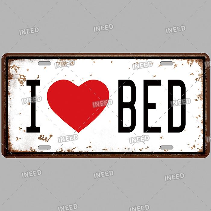 INEED Vintage Wall Decor Car License France Newyork USA Flag Metal Plate Garage Car Number Metal Signs Motor Decorative Tin Sign