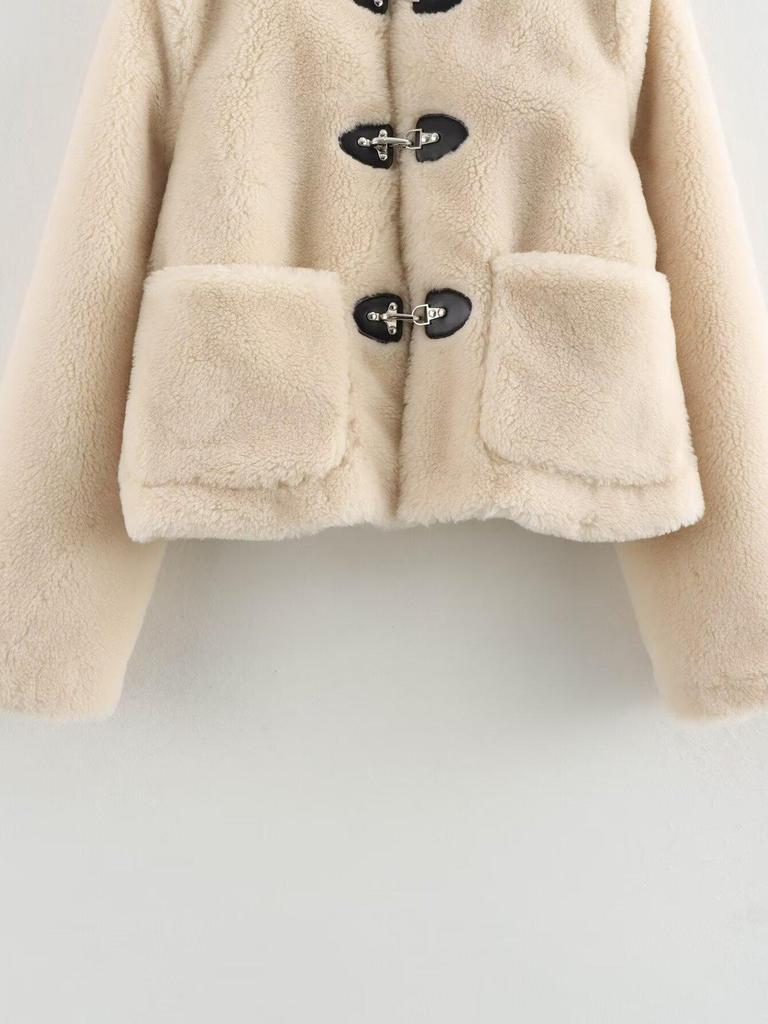 2024 Women's Two-Tone Spring Buckle Fleece Jacket