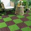 Artificial Lawn 36pcs Interlocking Artificial Grass Tiles For Patio, Balcony, Backyard, Artificial Turf Floor, 12x12 inches,Green