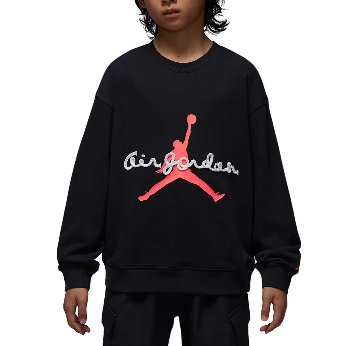 

Jordan Flight AJ6 Letter Round Neck Pullover Long Sleeve Kids tops IU5391-010 L