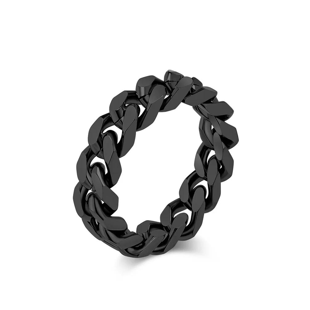 6mm Stainless Steel Rings for Women Classic Silver/Gold/Black Color Chain Ring Jewelry Men
