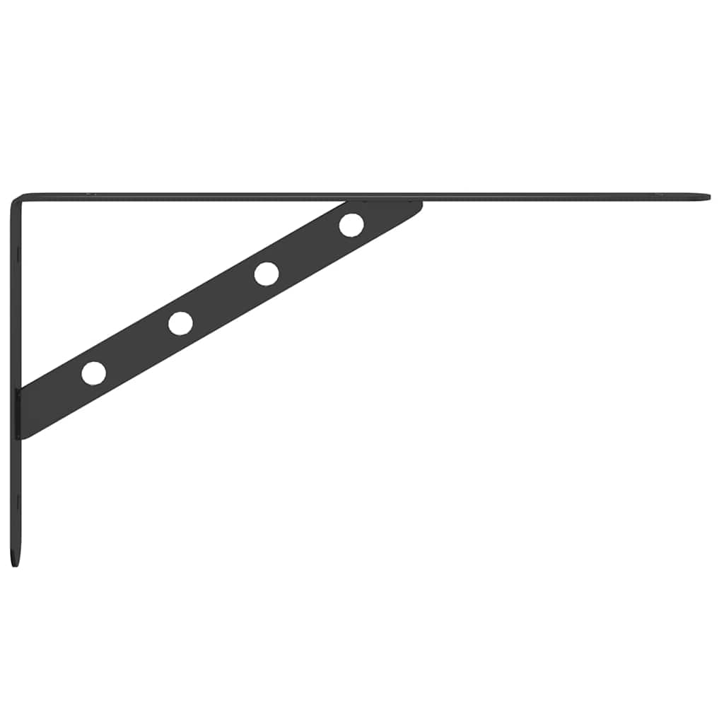 Shelf Brackets 4 pcs 30 x 2.5 x 15.5 cm Black Stainless Steel